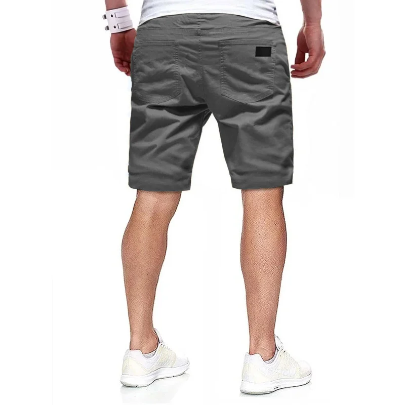 NEW Summer loose straight leg pants men sports Woven shorts Solid color cargo pants men\'s beach Casual pants Training bottoms