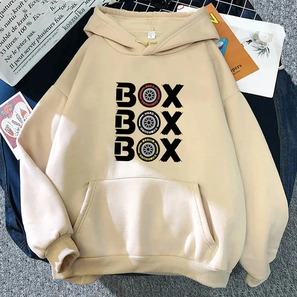 Box Box Box Hodies F1 Tyre Compound V2 Sweatshirts Women's Long Sleeve Top Oversized Hooded Funny Games Men Clothing Y2k Clothes