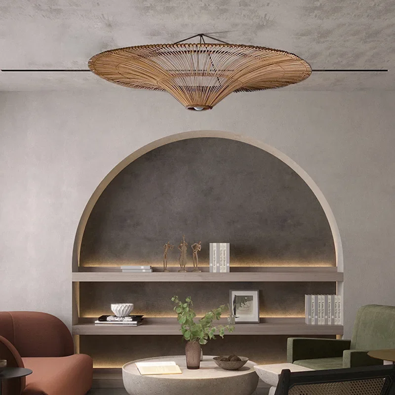 Neue Rattan Pendelleuchte Vintage Designer Leuchte Restaurant Esszimmer Bar Leuchten Retro Home Decor Moderne Kronleuchter