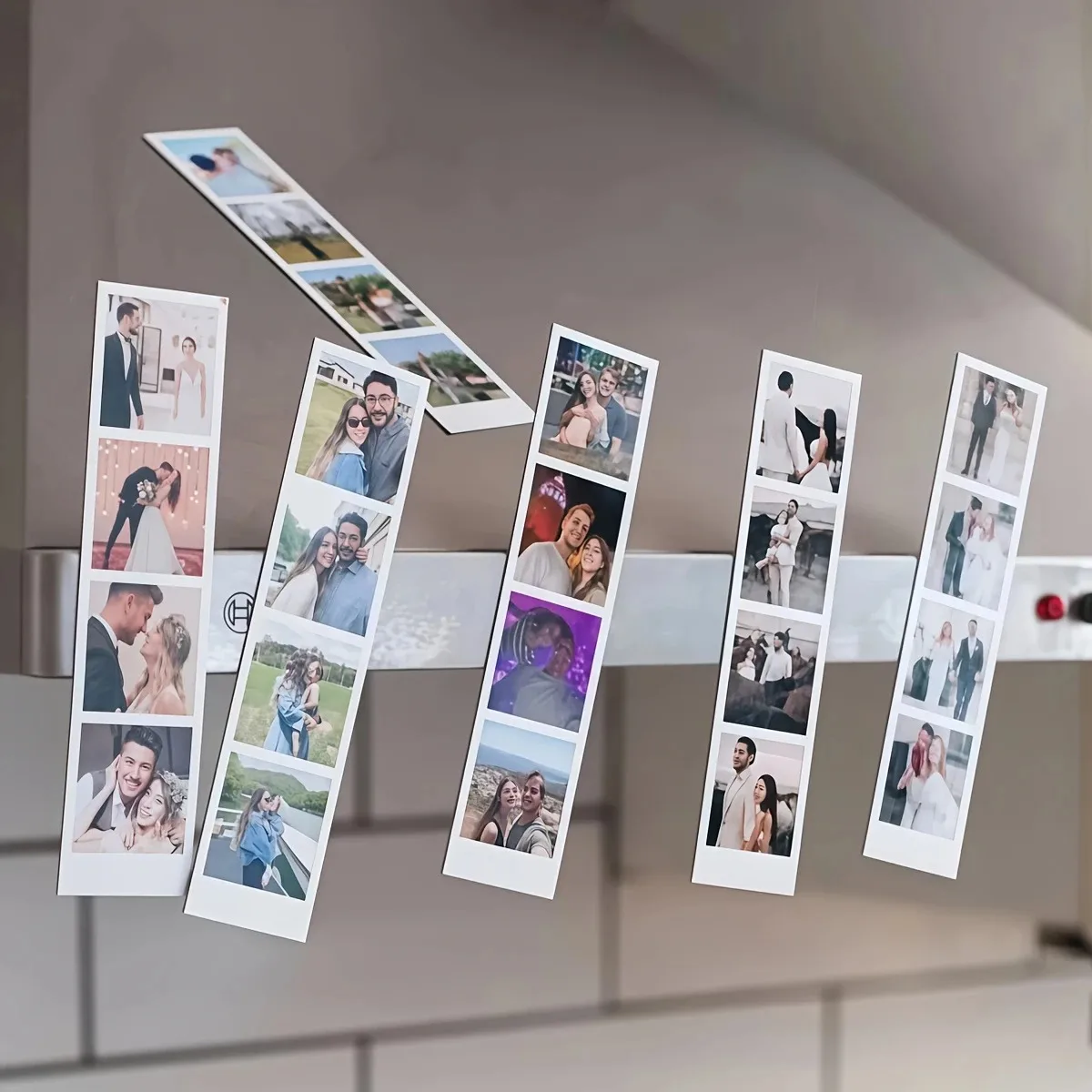 Custom Photo Strip Fridge Magnet Personalized 4 Photos Polaroid Picture Magnet Family Couple Memory Keepsake Gift Home Decor