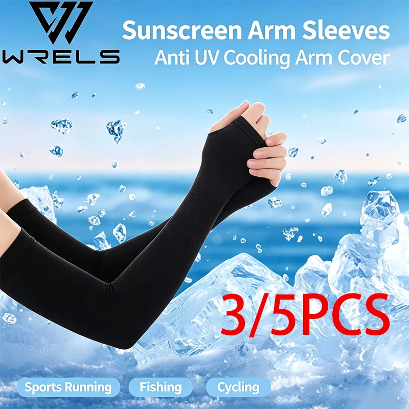 3/5PCS Sunscreen Arm Sleeves Anti UV Sports Running Fishing Arm Cover Sun Protection Electric Cooling Running Cycling Arm Sleeve