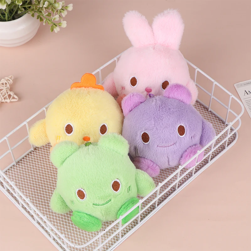 Big Eyes Rabbit Plush Toy Cartoon Chick Pendant Soft Stuffed Doll Plushes Keychain Car Key Ring Backpack Bag Decor Kid Gift