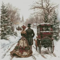 Snowy scenery Winter Walk 18CT 14CT Unprinted Top Quality Cross Stitch Kits Embroidery Art DIY Handmade Needlework Home Decor