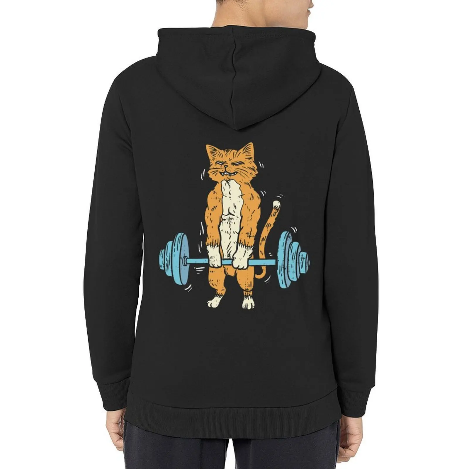 

WORKOUT: Cat Deadlift Hoodie blouse anime clothing men clothing men's clothing new in hoodies