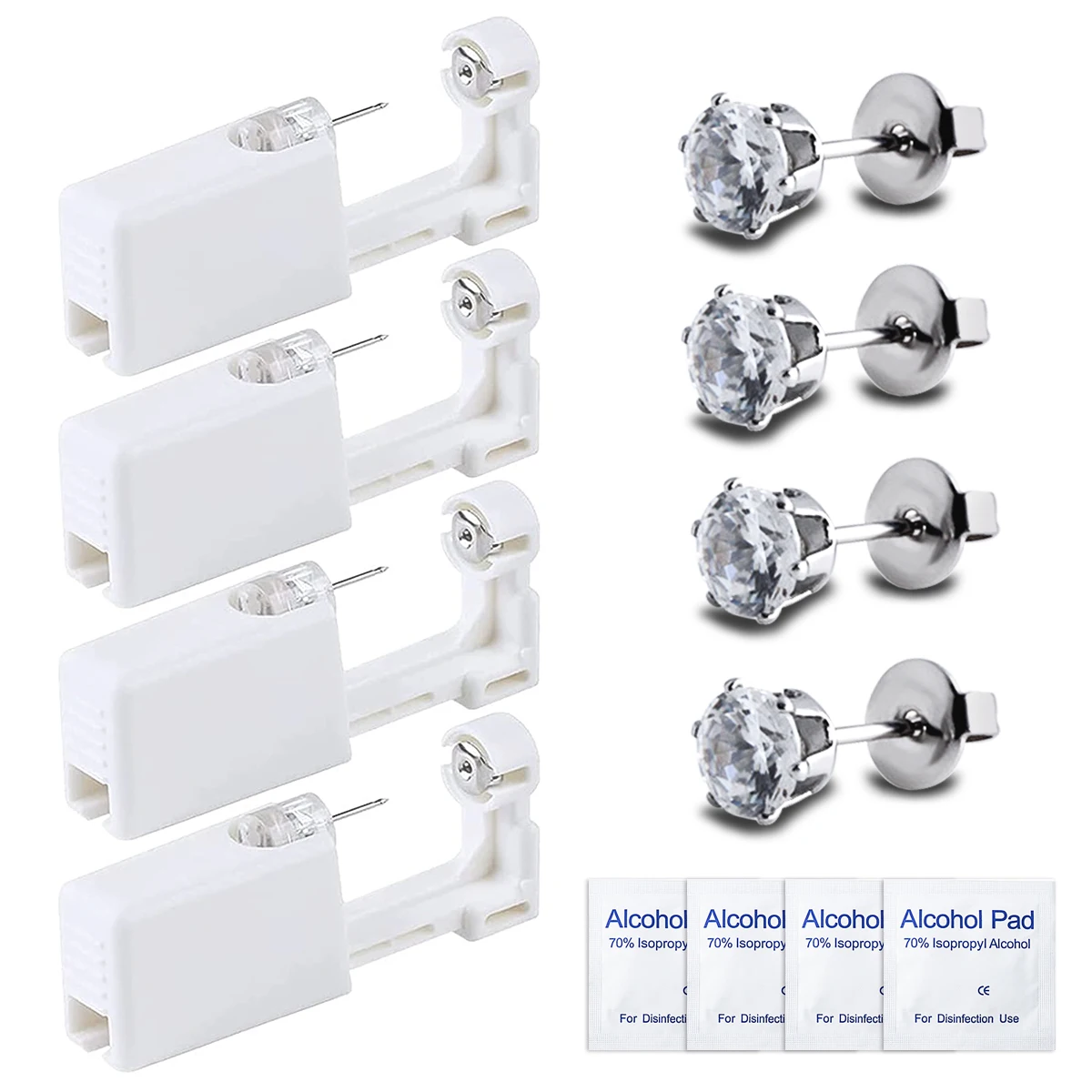 4PCS Professional Ear Piercing Gun Kit Disposable Disinfect Earring Piercer Machine Studs Nose Body Jewelry Piercing Tool