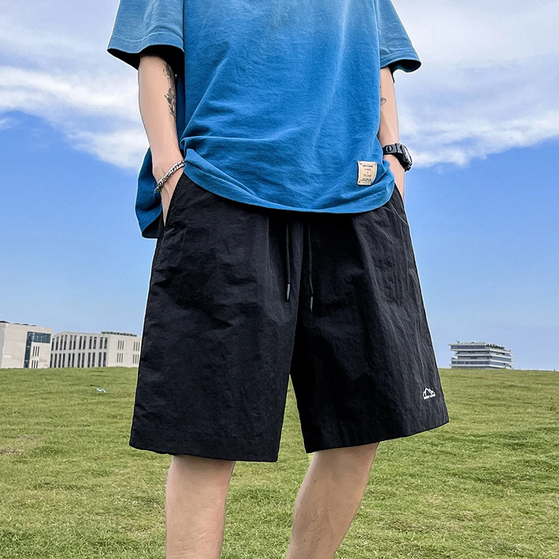 Men's Shorts Pants Summer Casual Shorts Pants Drawstring Overalls All-match Korean Simple Baggy Pants Trend Fashion Men Trousers