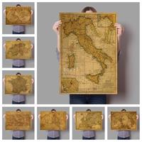 Antique World Map Canvas Art Print  Vintage Wall Decor for Office Bedroom Living Room  Quality Home Decoration Poster K