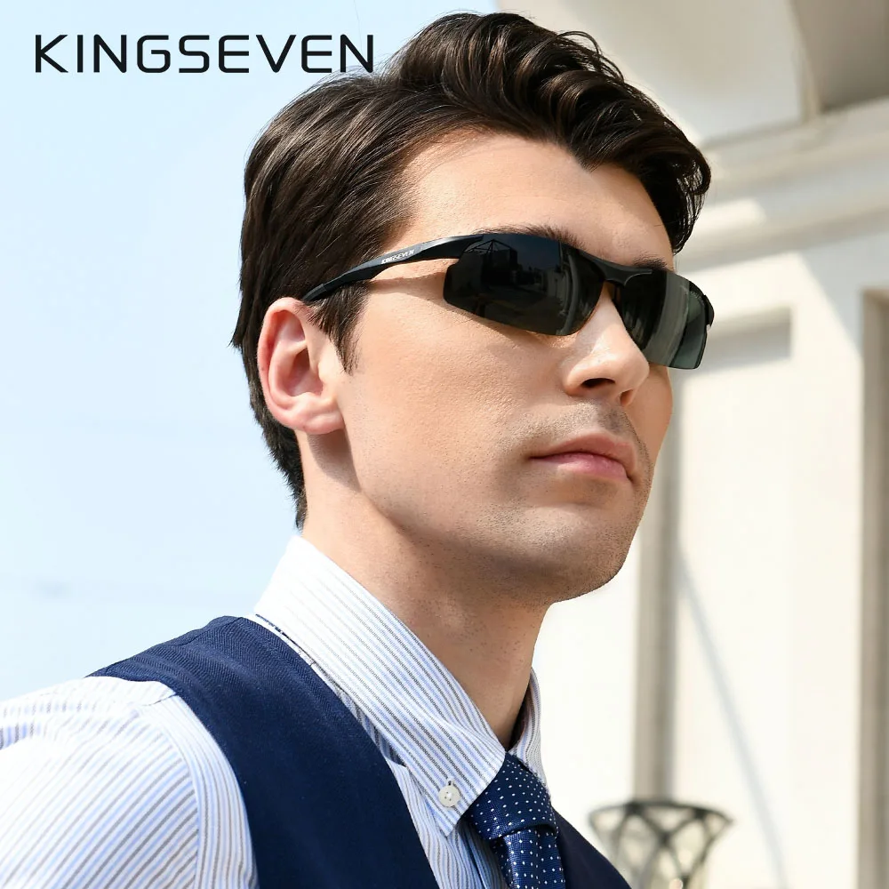 نظارات KINGSEVEN فوتوكروميك للرجال من الألومنيوم مستقطبة للرجال UV400 نظارات قيادة ليلية ونهارية Oculos De Sol 9126