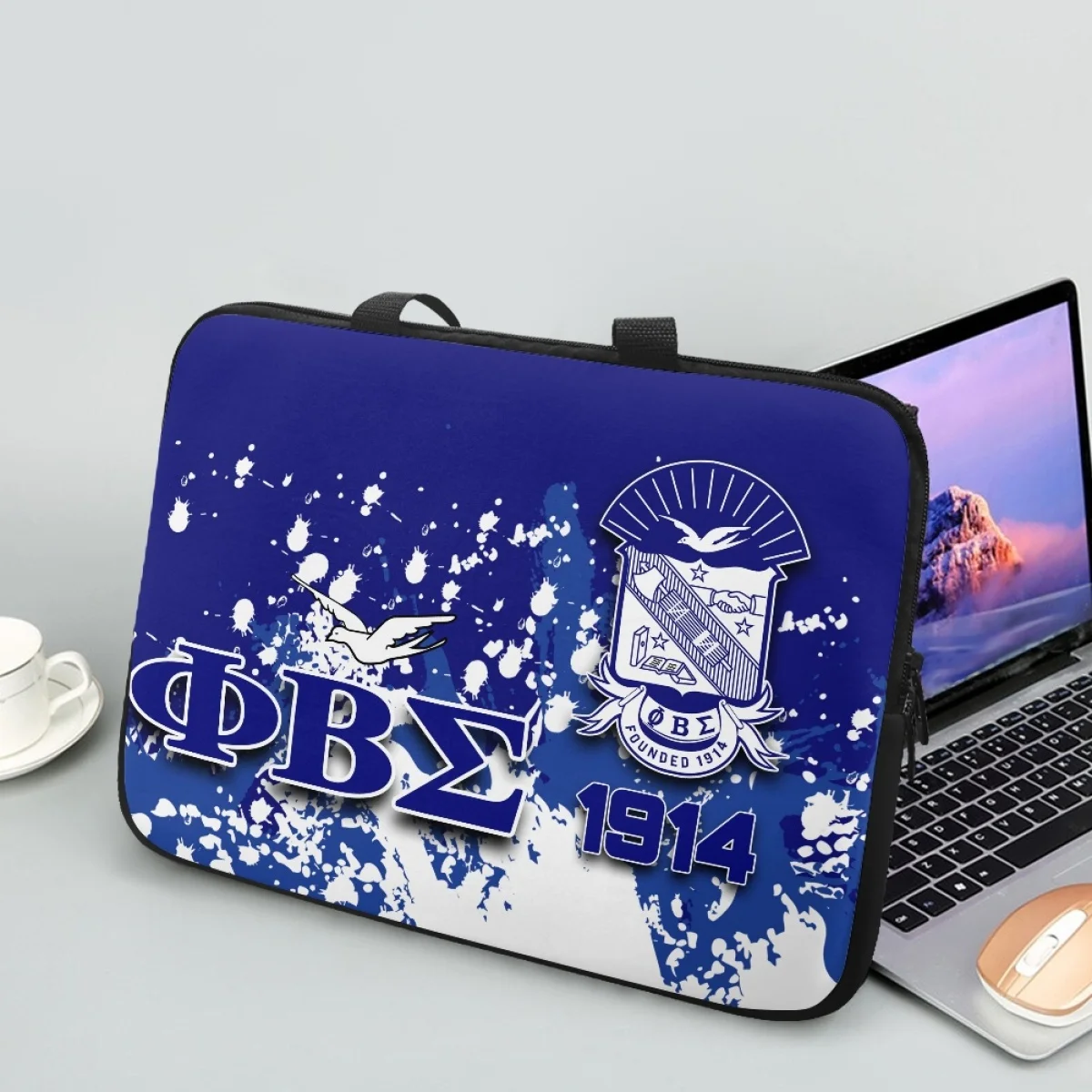 High Quality Tablet Bag Vintage Phi Beta Sigma Sorority Design Casual Notebook Case Zipper Handle Adult Shoulder Briefcase 2023