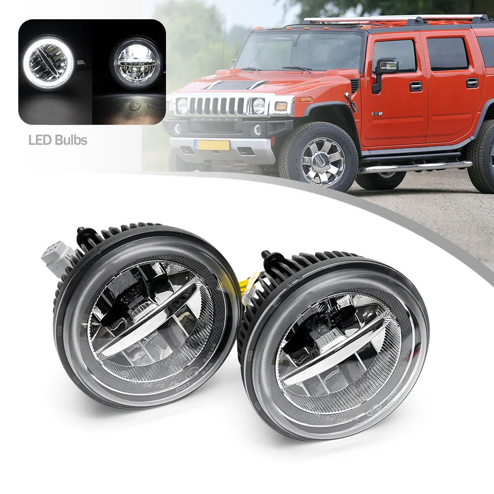 2Pcs Led Car DRL Halo Ring Daytime Running Lights Front Fog Lamp For Hummer H2 2003 2004 2005 2006 2007 2008 2009