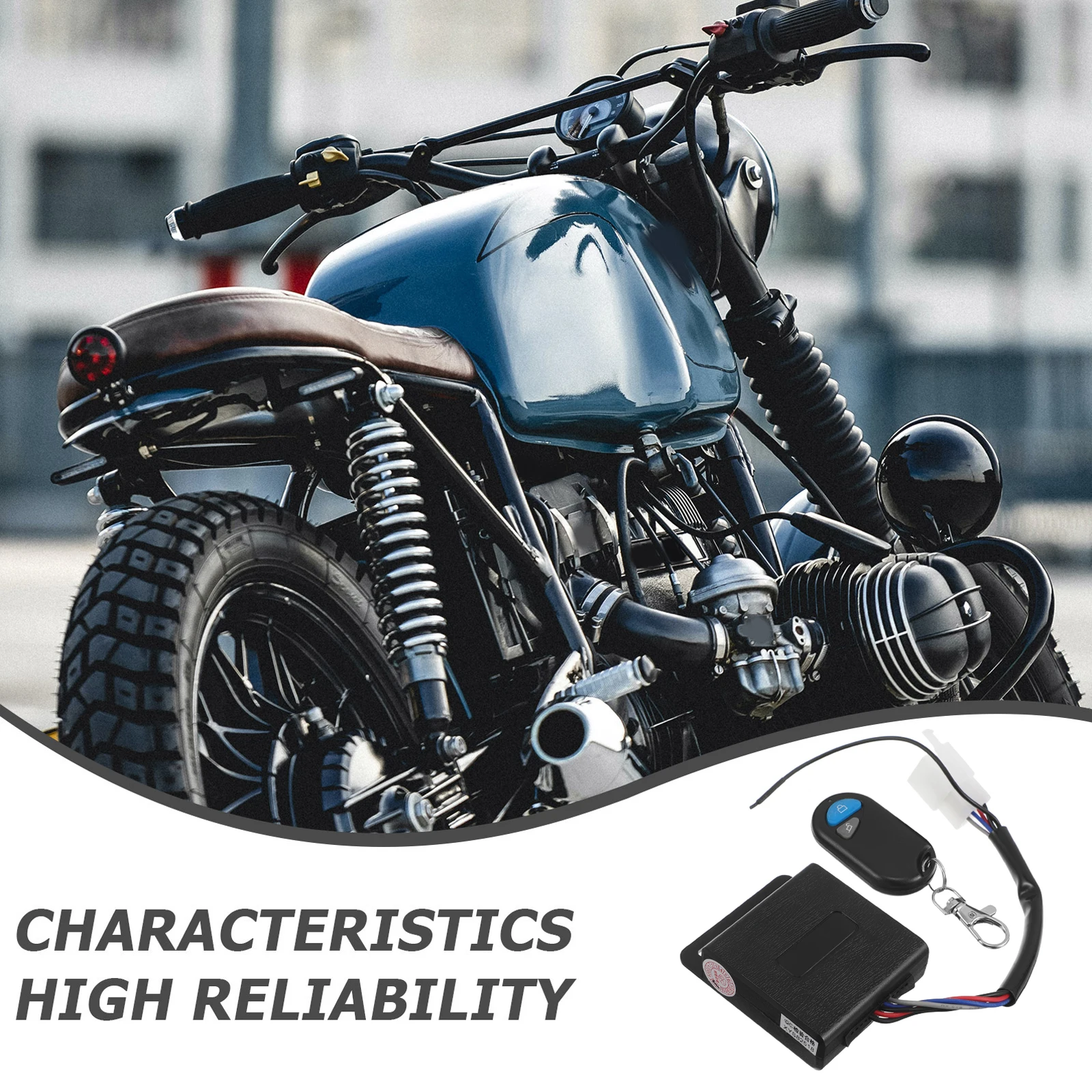 

Motorcycle Alarm System Scooter Off Road Vehicle Single Remote Control Anti Theft Relay Lock Plastic Controller Kill Switch