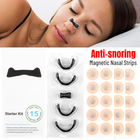 15Pairs Magnetic Nasal Strips Anti-snoring Nose Strips Nasal Breathing Dilators Starter Kit Increase Air Intake Improve Sleeping