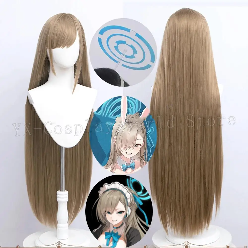 

Blue Archive Itinose Asena Cosplay Wig Halo Bunny Girl Rabbit Ears Headwear Halloween Party Carnival Roleplay Accessories