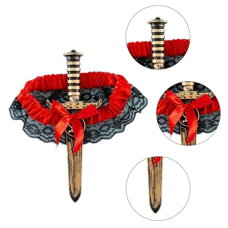 652F حزام الرباط القوطي ضبط حزام الرباط لزي لعب الأدوار للسيدات من KneeSocks #4