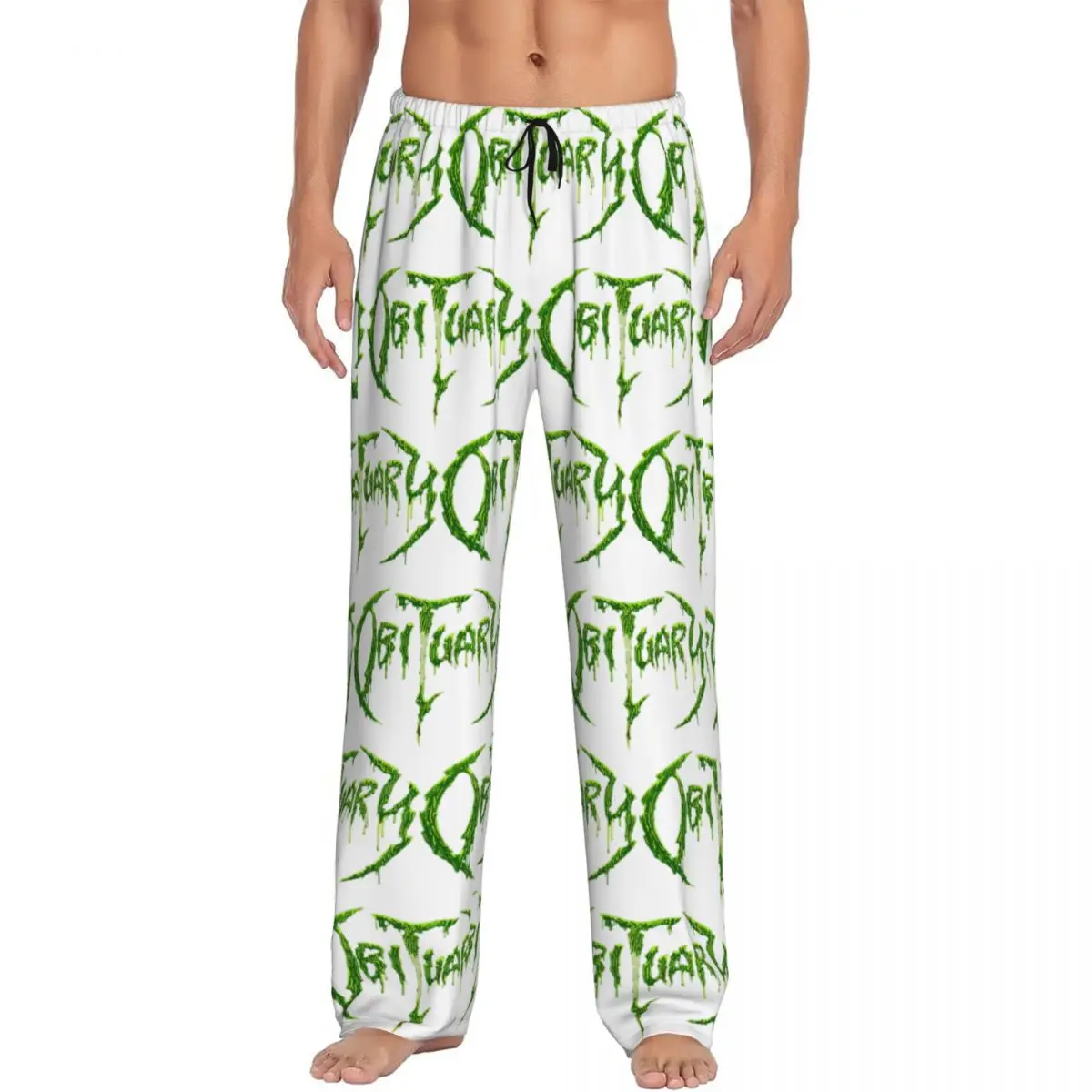 Custom Obituary Death Metal Rock Band Music Pajama Pants Men Sleepwear Sleep Lounge Bottoms with Pockets