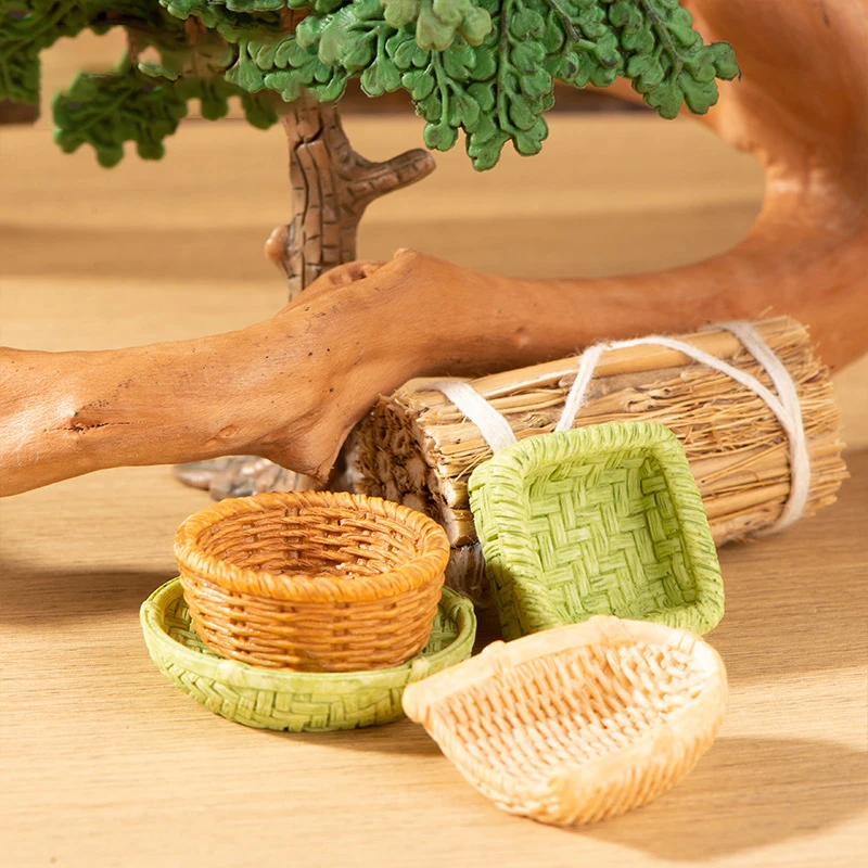 2 قطعة/3 قطعة دمية أثاث صغير نموذج محاكاة سلة السمك سلة كرسي الجدول اطلاق النار المشهد الدعائم