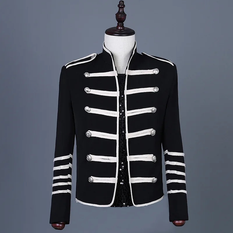 

New Men's Suit Singer Stage Performance Bla Embroidered Jaet Personali Top for Youth Dance Four Seasons Special Wide