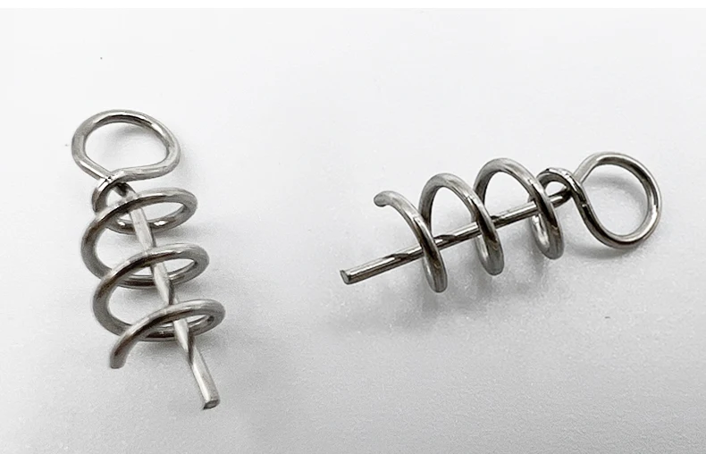 ShareShark 100 Stück Spring Lock Pin Angelverbinder Edelstahl Wirbelknöpfe für weiche Köder Angelzubehör Pesca – Detail 9