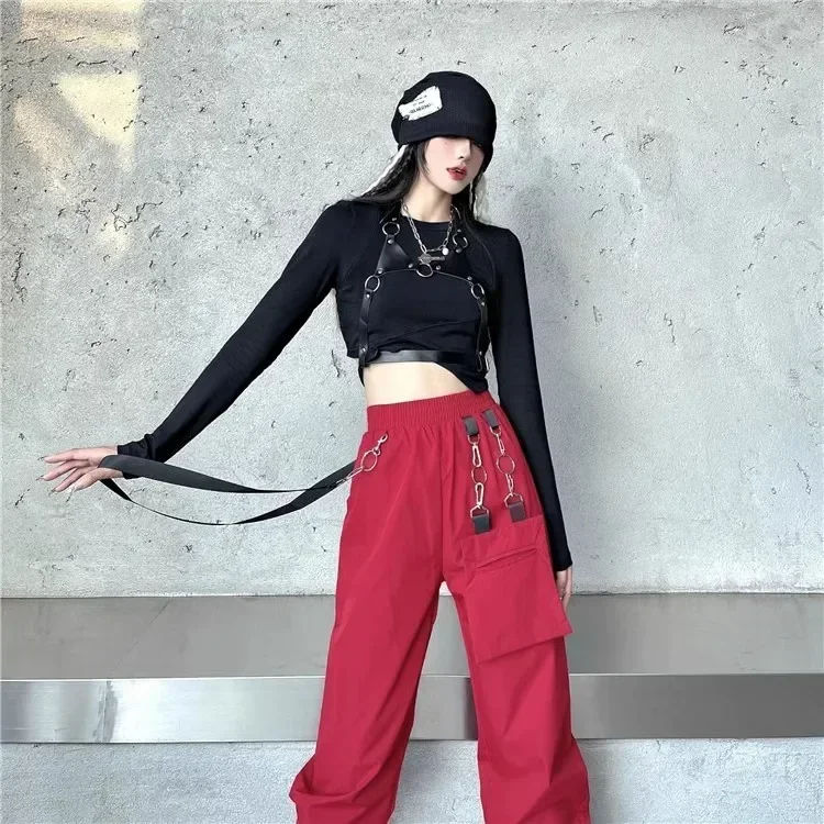 Roupa de dança de salão moderna jazz dança traje feminino street wear hip hop festival rave outfit jazz dança traje desempenho