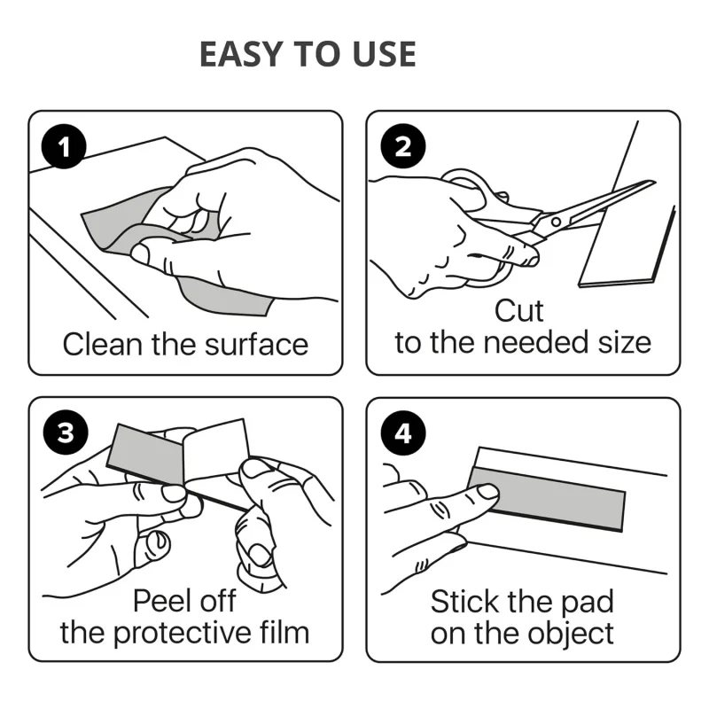 50 سنتيمتر شرائط مطاطية ذاتية اللصق لتقوم بها بنفسك أثاث مقاوم لدرجات الحرارة العالية يقلل من الاهتزاز المضادة للانزلاق المضادة للتصادم طوقا