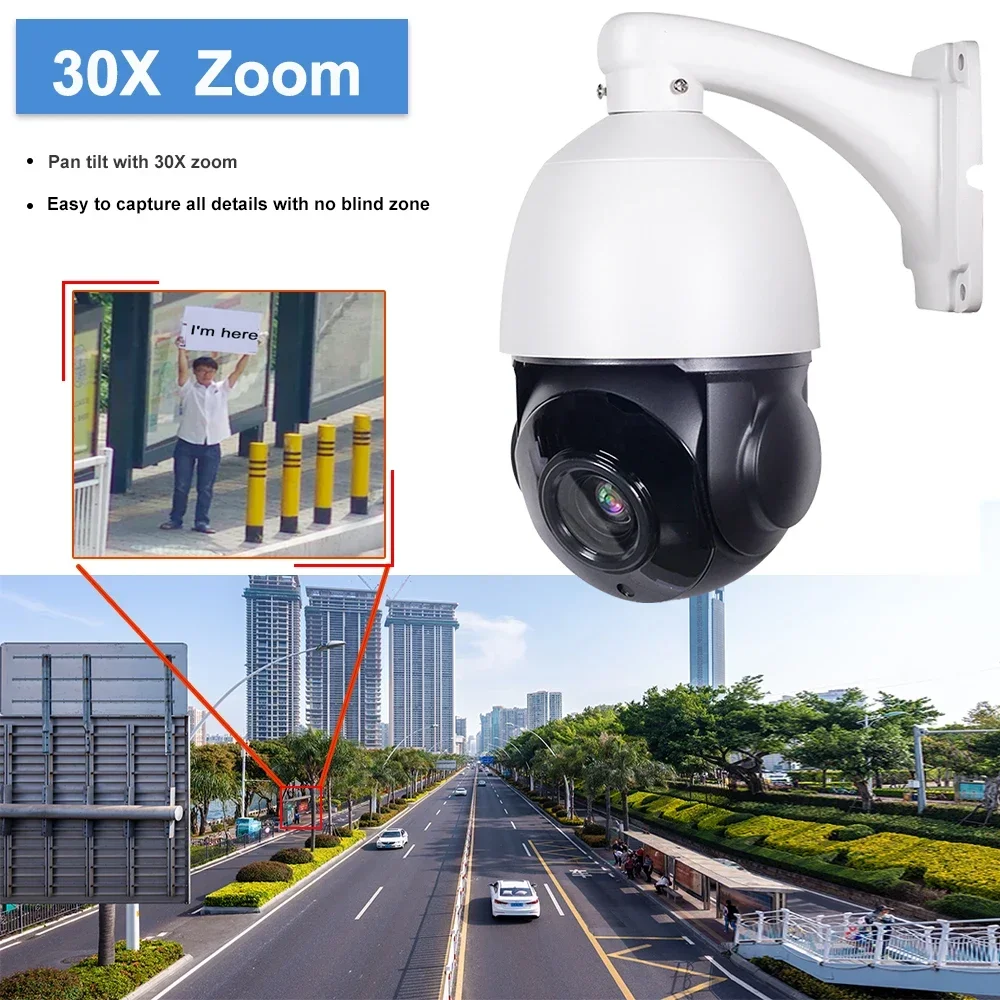 AHD 5MP Speed Dome PTZ Camera AHD CVI TVI CVBS 4IN1 Outdoor Video Surveillance Camera 30X Zoom Auto Focus Coaxial RS485 PTZ Cont