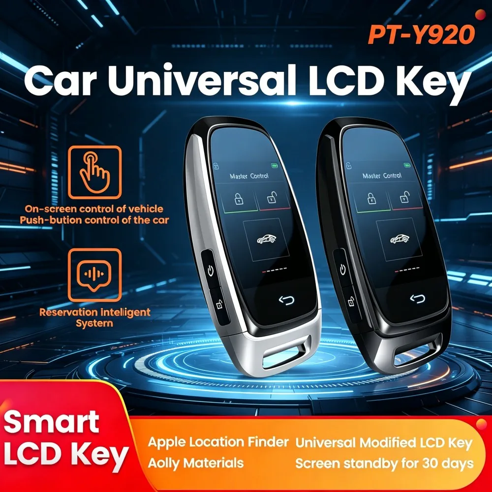 CF920 Universal Car Key with LCD Smart Screen for BMW Benz Audi VW Ford Toyota Hyundai KIA Comfortable Keyless Locator Modified