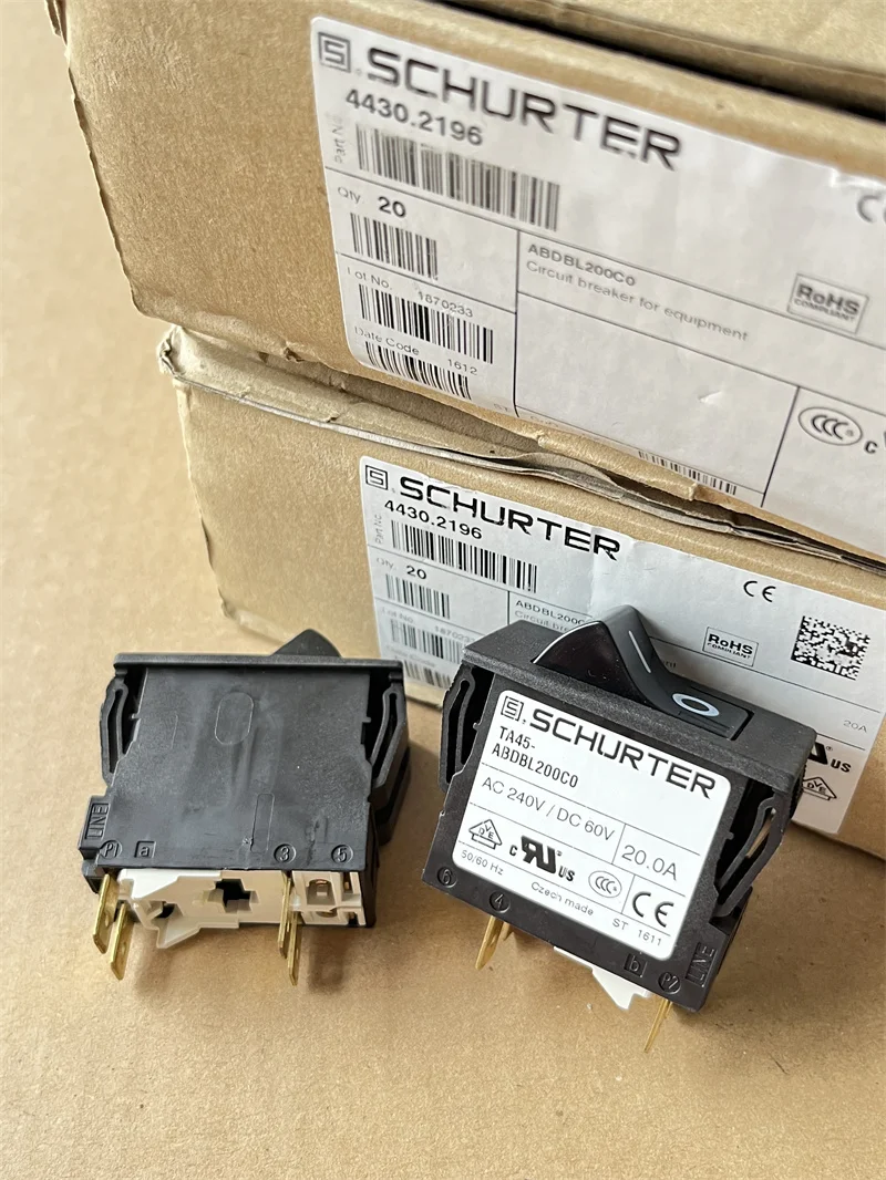 4430.2196 TA45-ABDBL200C0 imported SCHURTER circuit breaker switch 20A genuine,