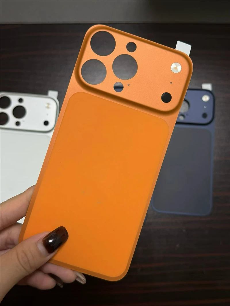 For IPhone 16 15 14 Pro Max Convert to 17 Pro Max Back Sticker Protection Cover with Fake Camera Lens Protector