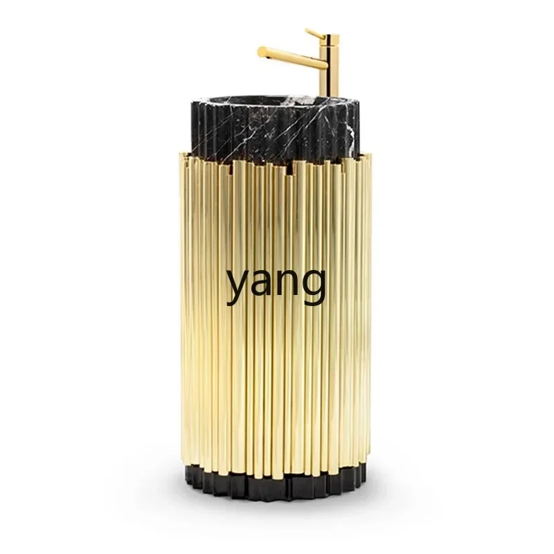 

LTT light luxury marble wash basin column basin floor type wash basin