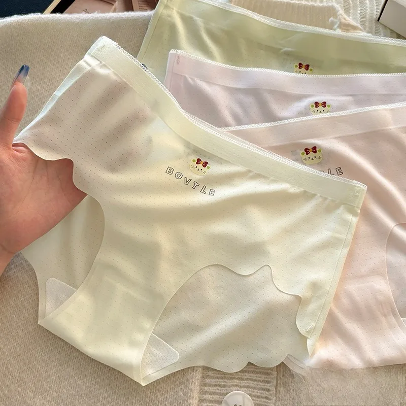 

4PCS Girls Summer Cool Mesh Breathable Panties Kids Solid Daily Underwear 5+y Young Children Soft Comfort Antibacterial Knickers