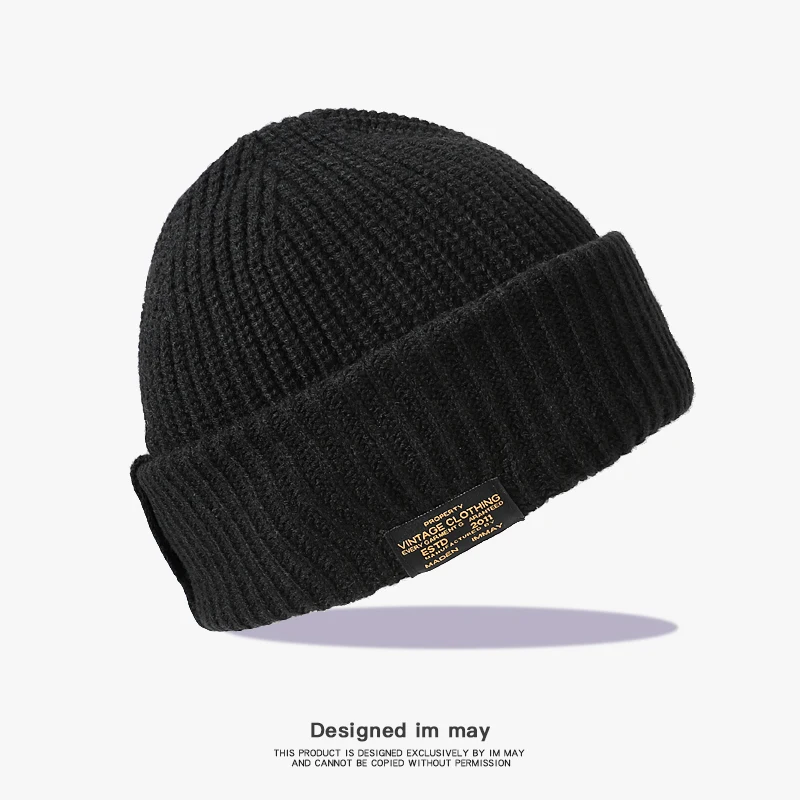 Beanie Balaclavas Vintage Black Warm Wool Hats Men\'s Headgear Knitted Hat Face Mask Cold Hat Women\'s Hat Ski Mask Men\'s Hat