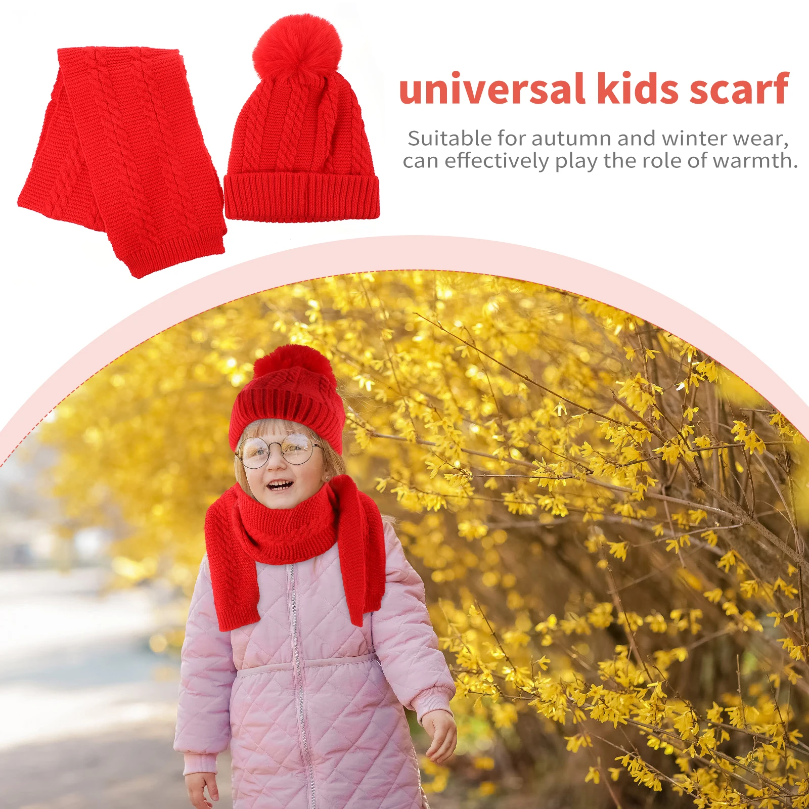 

Children Hat Scarf Set Comfortable Gaiter Warm Lining Woolen Yarn Headwear Kids Beanie Winter Riding Skiing Hiking