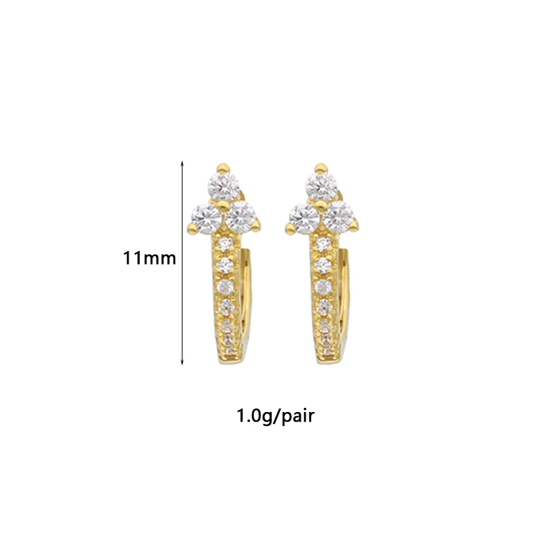 TIANDE Exquisite Zircon Hoop Earrings for Women Fashion Gold Color Round Cilrle Piercing Earrings Fashion Jewelry Accessories