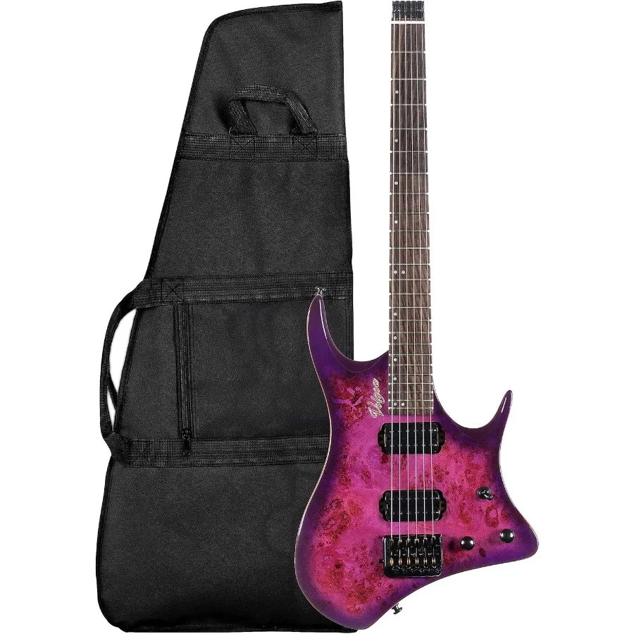 

6String Headless Electric Guitar with Flame Maple Veneer and Maple Neck on Mahogany Body for Professional Stage Performance and