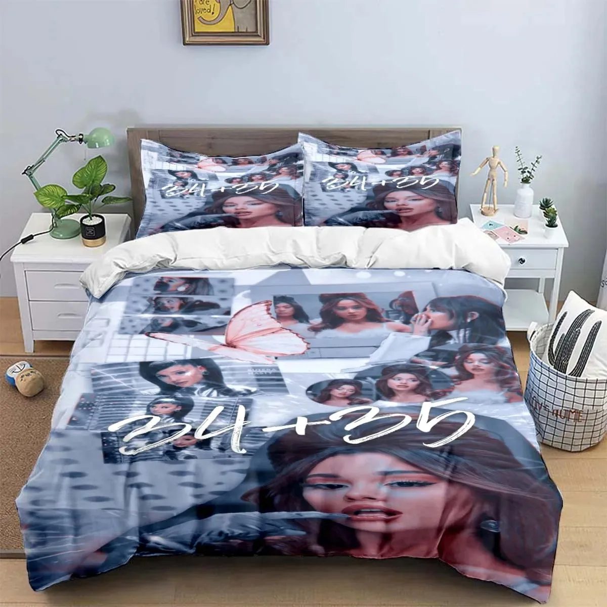 Ariana Grande funda nórdica funda de almohada juego de cama adulto niño niña decoración de dormitorio regalo individual doble tamaño grande