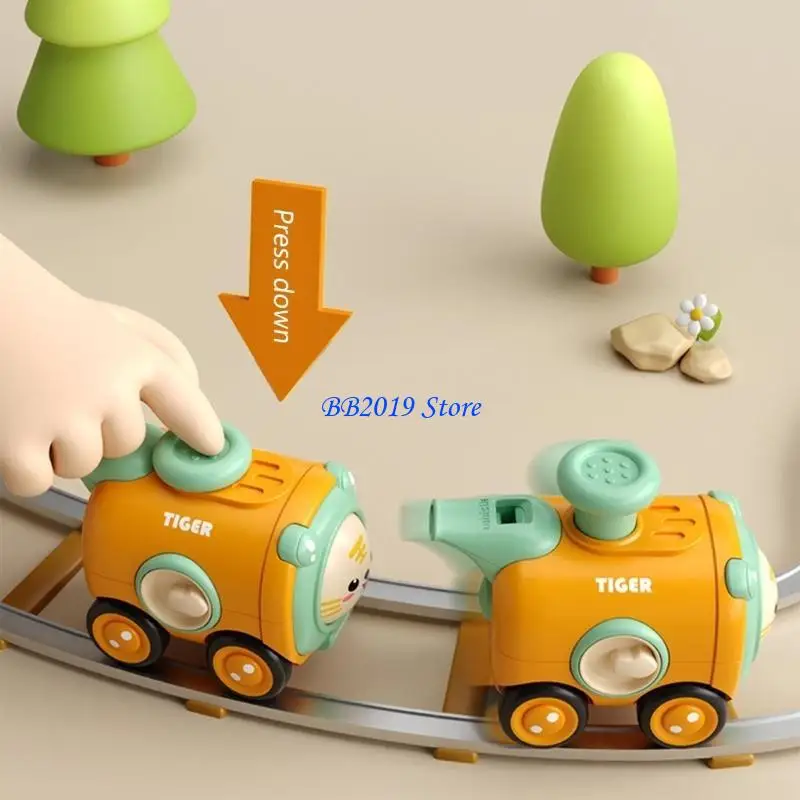 

Q0KB Инерционная игрушечная машинка, пресс для смены лица со свистком, устойчивая к падению мультяшная машинка, взаимодействие и