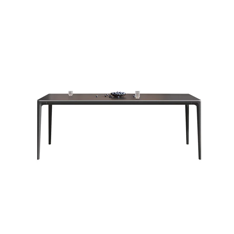 

Italian minimalist rock slab dining table and chairs, modern rectangular household dining table
