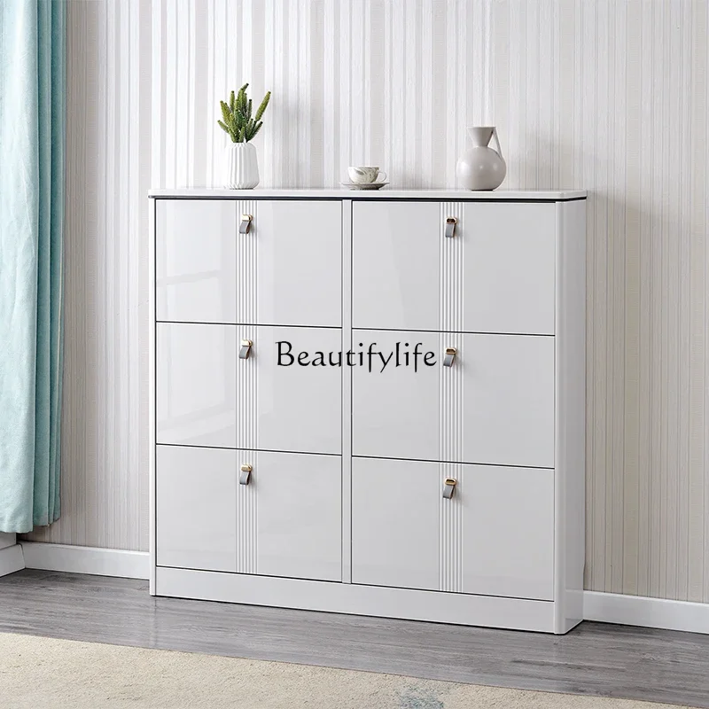 

0 Home light luxury paint ultra-thin tipping bucket shoe cabinet home door simple and modern