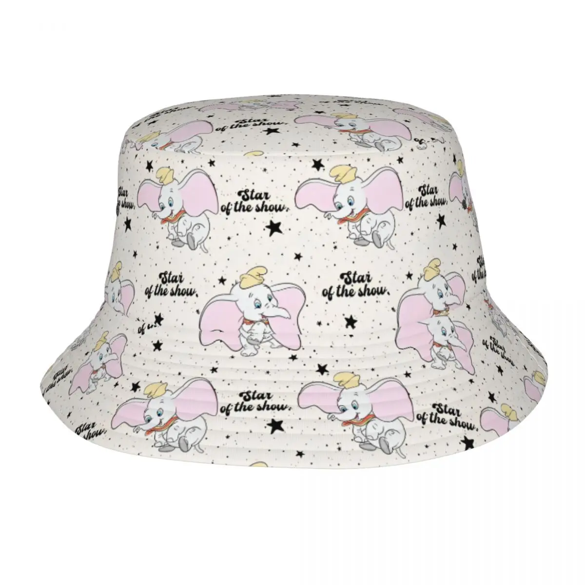 

Unisex Bucket Hat Dumbo Elephant Flying Elephantn Summer Headwear Vacation Fishing Fisherman Cap Circus Carnival Ispoti Hat