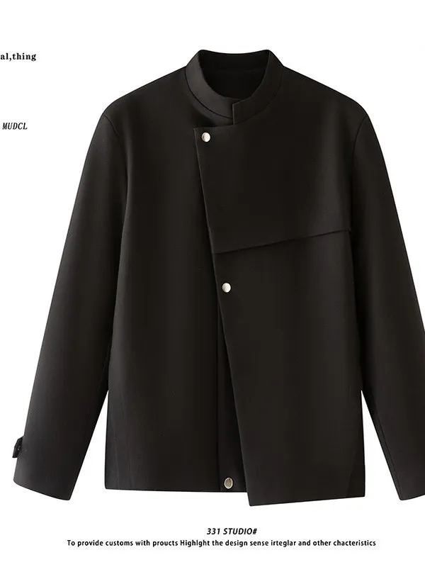 

Новая мужская одежда Jaet с асимметричной подушечкой в китайском стиле, осень 2023, повседневная верхняя одежда с длинными светями и пуговицами