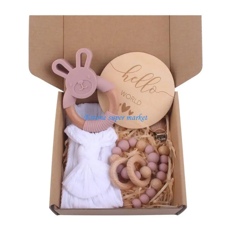090B Safety Teether Infant Pacifier Clip Chain Anti-lost Headband Teether Bangle