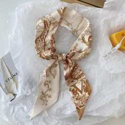 Super mooie sjaal 26 letters zijden sjaal hoofdband jungle alfabet print tas streamer damesmode merk ontwerp zijden sjaal