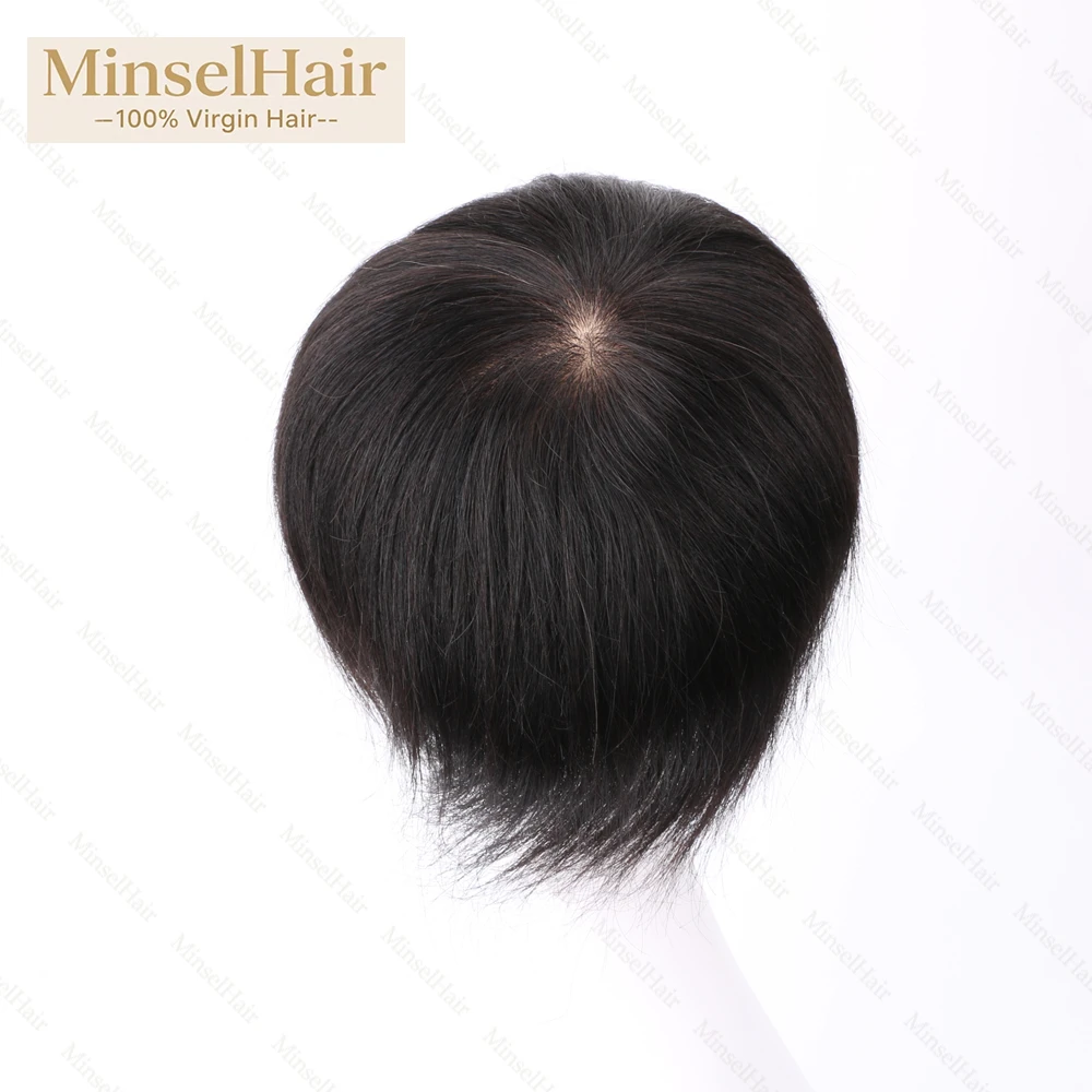 شعر مستعار للرجال الأكثر واقعية، قاعدة حريرية من شعر بشري بكر غير معالج مثل طبيعي من الجلد قابل للتبييض # 27 فائقة التهوية # 1ب