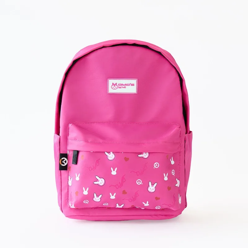 [Official]Game Overwatch D.VA Genji Backpack Pink Casual Comfortable Schoolbag Large capacity Outdoor Travel Bag Cosplay Gifts