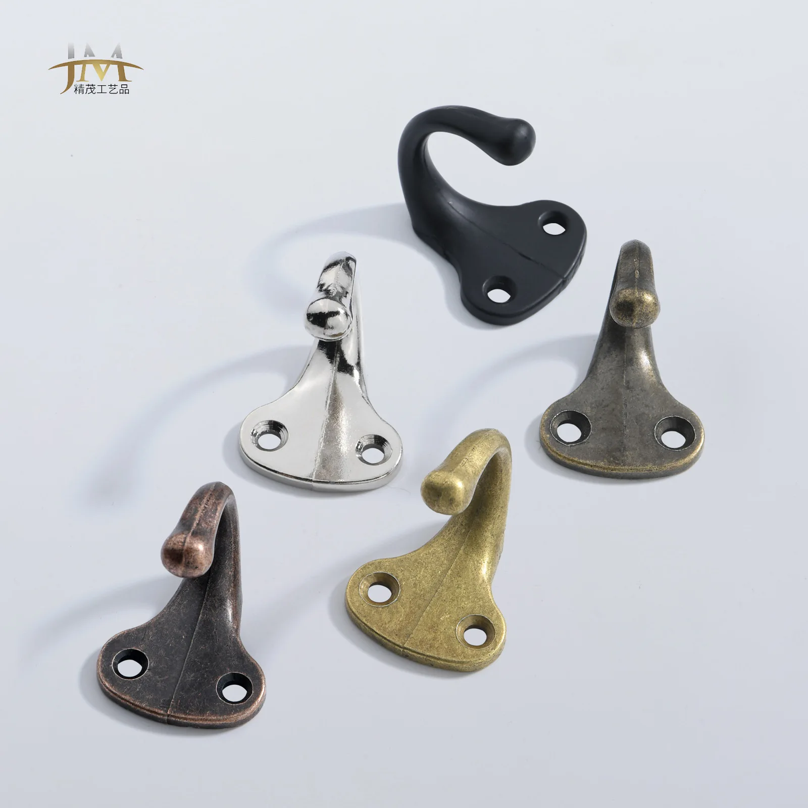 Hardware new Chinese antique bronze painted black alloy clothes hook classical wall hook zinc alloy