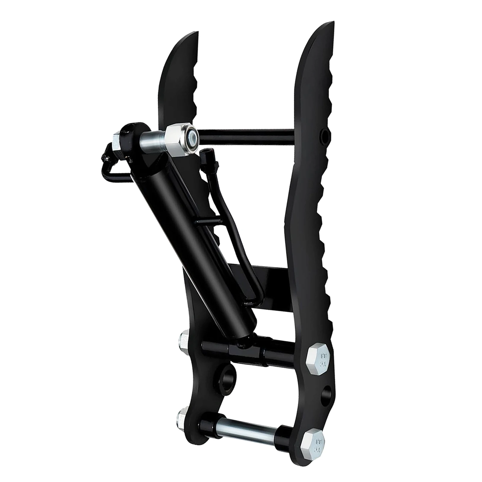 مشبك إبهام حفارة صغيرة 3.54 بوصة امتداد Mn فولاذ مقاوم للتآكل مشبك إبهام هيدروليكي متين مع خرطوم 2 M14 للعمل المساعد