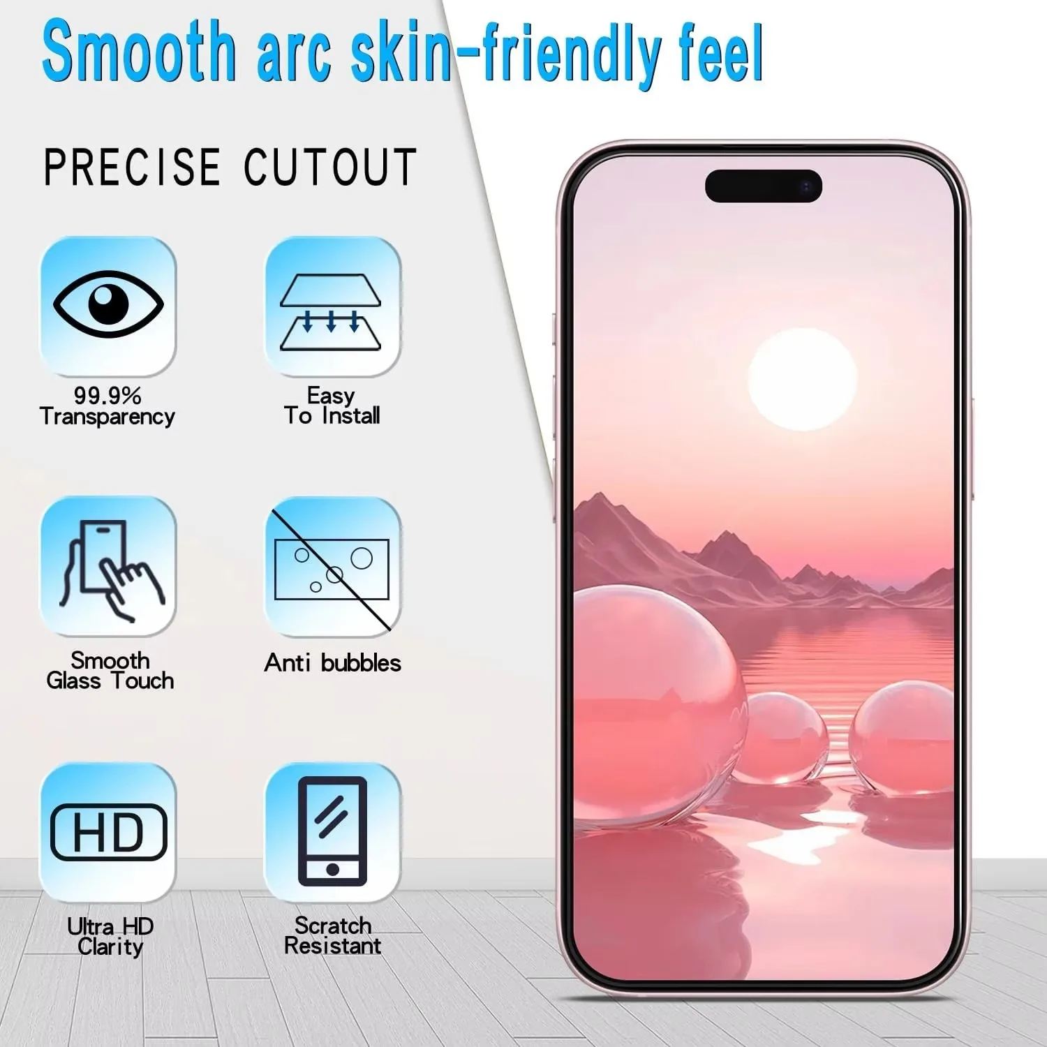 2-5PCS HD Tempered Glass For Iphone 17 16 15 14 13 12 11 Pro Max 16 15 14 8 7 6 Puls X XS Fingerprint unlocking Is Not Supported