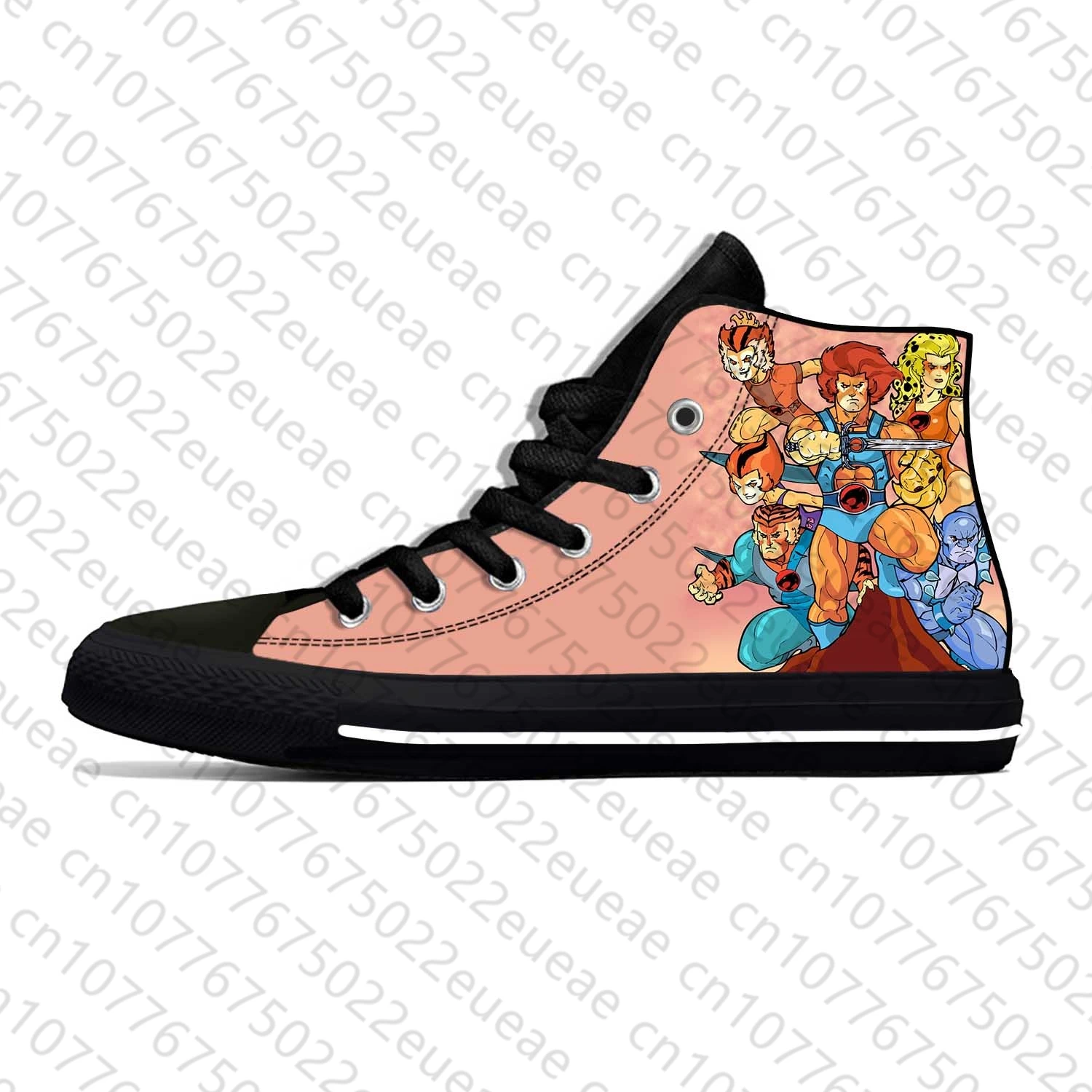 ThunderCat anime dos homens e mulheres dos desenhos animados, manga, moda quadrinhos, sapatos de pano casual legal, top alto, leve, respirável, impressão 3D