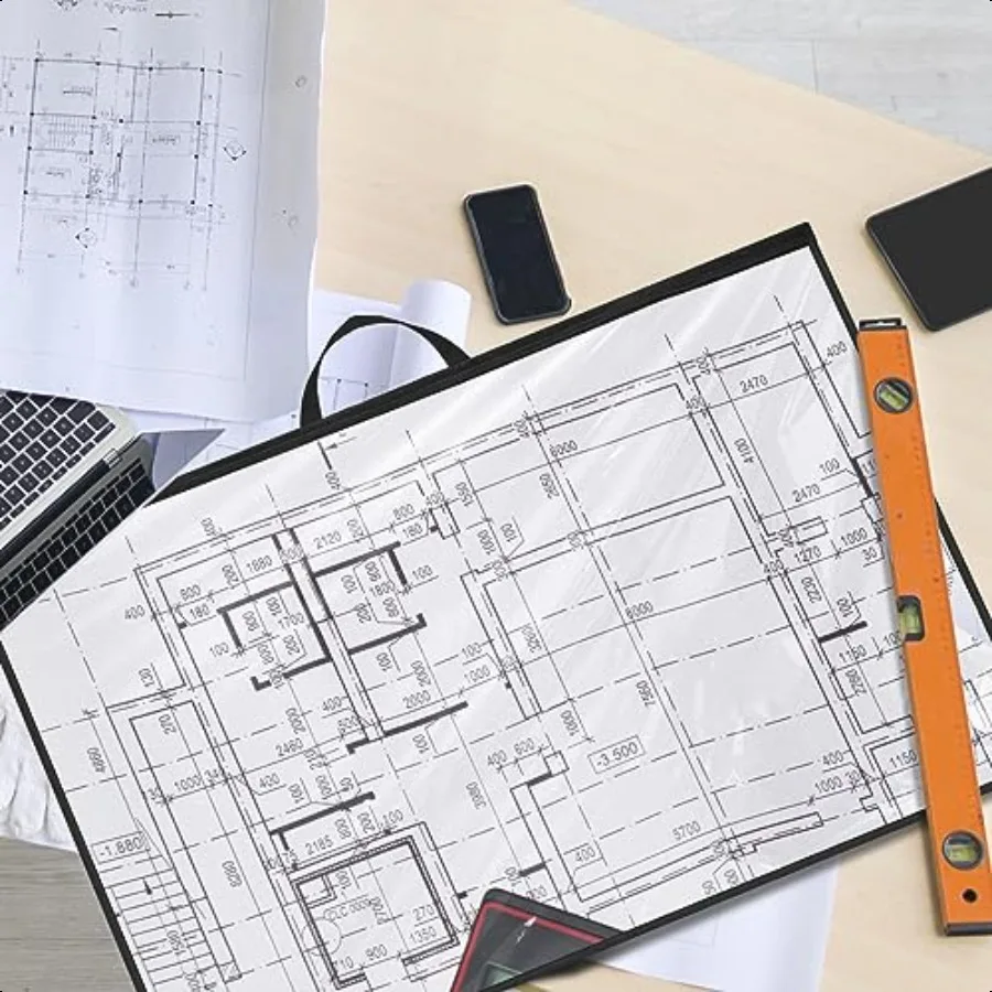 Tanlade 3 Pcs Blueprint Holder Foldable Waterproof Plans Shield Waterproof Map Case Construction Plan Holder Art Portfolio Bag
