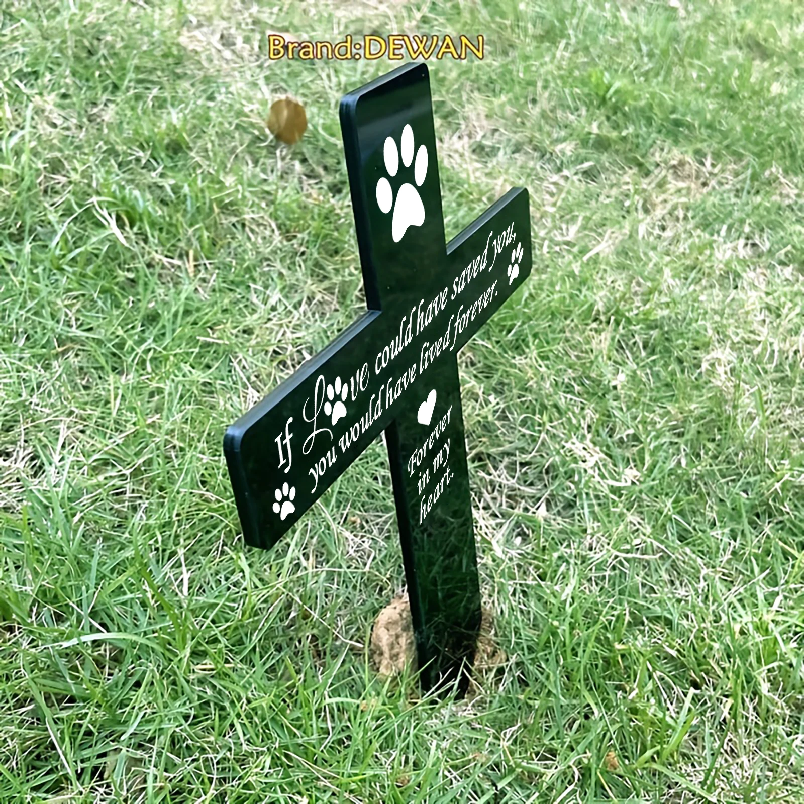 1 قطعة لوحة تذكارية للكلاب في الهواء الطلق ، ديكور حديقة تذكارية للكلاب الأليفة ، علامة قبر كلب أكريليك مقاومة للماء ، حصة حديقة التعاطف السوداء #5